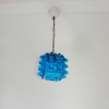 Lampa sufitowa lata 70 niebieskie szkło
